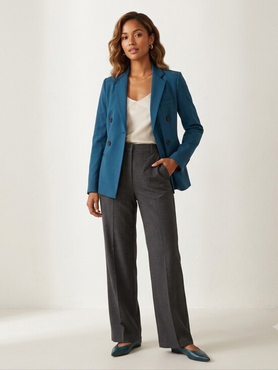 Argent Jackets & Blazers - Argent Performance Double-Breasted Blazer in teal and Orange Lining